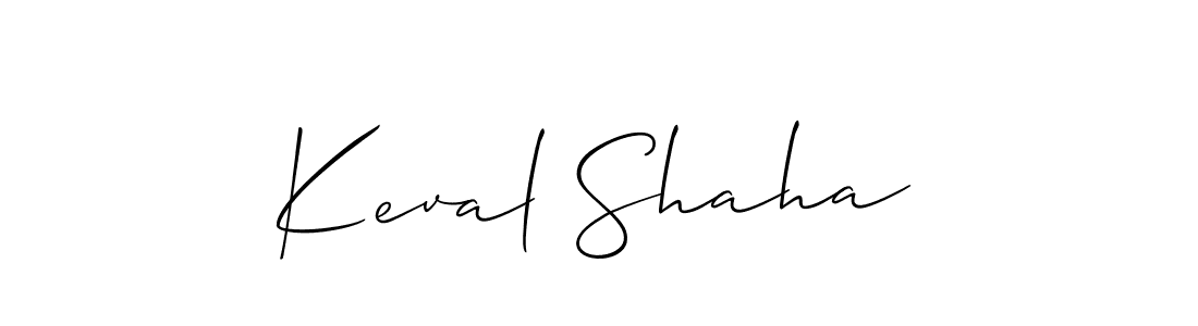 Keval Shaha stylish signature style. Best Handwritten Sign (Allison_Script) for my name. Handwritten Signature Collection Ideas for my name Keval Shaha. Keval Shaha signature style 2 images and pictures png