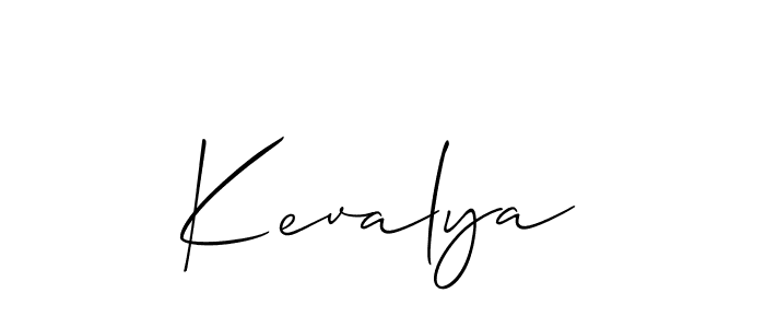 Create a beautiful signature design for name Kevalya. With this signature (Allison_Script) fonts, you can make a handwritten signature for free. Kevalya signature style 2 images and pictures png