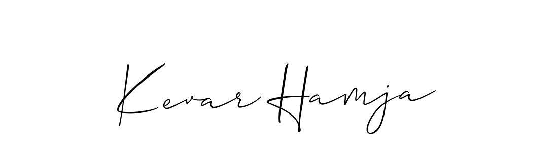 How to make Kevar Hamja name signature. Use Allison_Script style for creating short signs online. This is the latest handwritten sign. Kevar Hamja signature style 2 images and pictures png