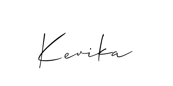 Use a signature maker to create a handwritten signature online. With this signature software, you can design (Allison_Script) your own signature for name Kevika. Kevika signature style 2 images and pictures png