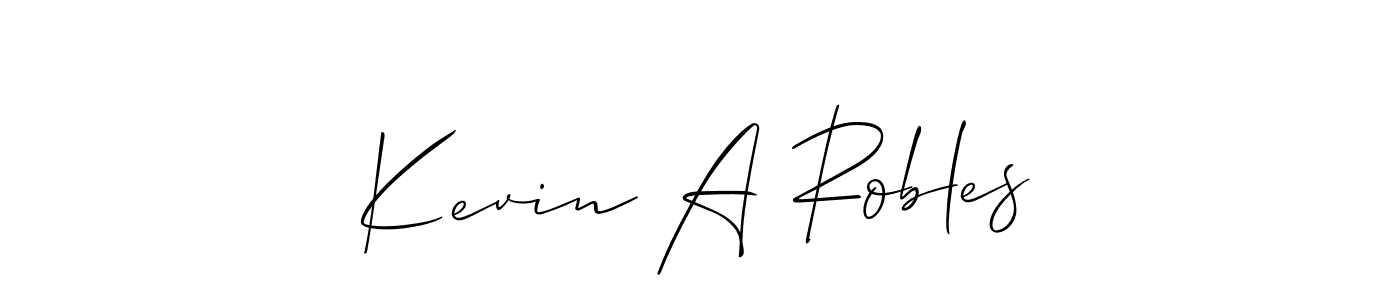 Create a beautiful signature design for name Kevin A Robles. With this signature (Allison_Script) fonts, you can make a handwritten signature for free. Kevin A Robles signature style 2 images and pictures png