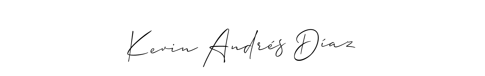 You should practise on your own different ways (Allison_Script) to write your name (Kevin Andrés Díaz) in signature. don't let someone else do it for you. Kevin Andrés Díaz signature style 2 images and pictures png