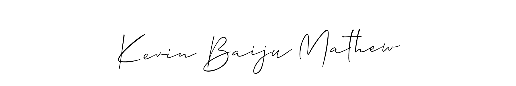 if you are searching for the best signature style for your name Kevin Baiju Mathew. so please give up your signature search. here we have designed multiple signature styles  using Allison_Script. Kevin Baiju Mathew signature style 2 images and pictures png