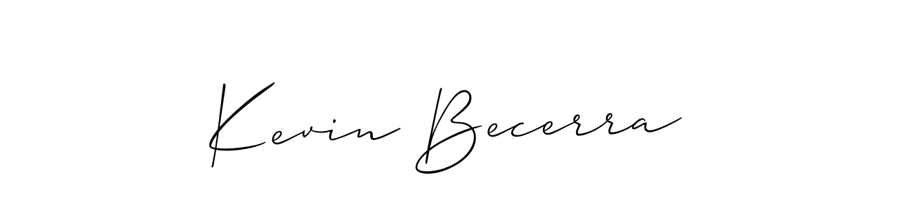 Create a beautiful signature design for name Kevin Becerra. With this signature (Allison_Script) fonts, you can make a handwritten signature for free. Kevin Becerra signature style 2 images and pictures png