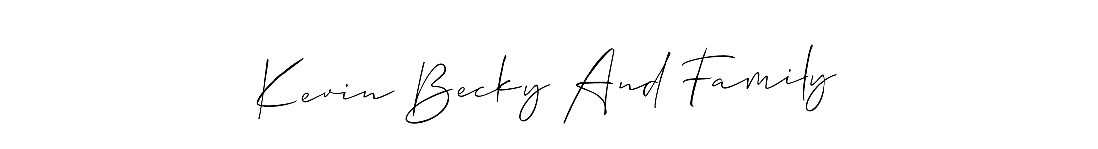 Design your own signature with our free online signature maker. With this signature software, you can create a handwritten (Allison_Script) signature for name Kevin Becky And Family. Kevin Becky And Family signature style 2 images and pictures png