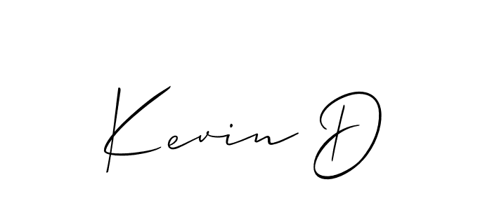 The best way (Allison_Script) to make a short signature is to pick only two or three words in your name. The name Kevin D include a total of six letters. For converting this name. Kevin D signature style 2 images and pictures png