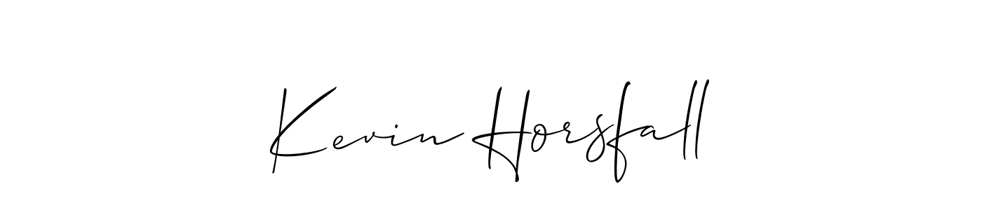 You should practise on your own different ways (Allison_Script) to write your name (Kevin Horsfall) in signature. don't let someone else do it for you. Kevin Horsfall signature style 2 images and pictures png