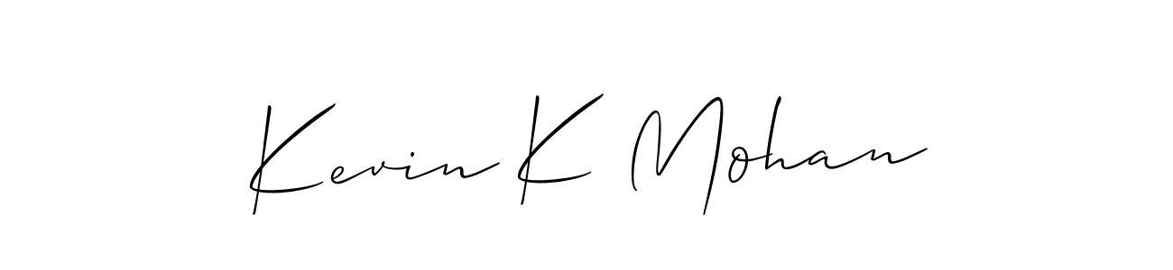if you are searching for the best signature style for your name Kevin K Mohan. so please give up your signature search. here we have designed multiple signature styles  using Allison_Script. Kevin K Mohan signature style 2 images and pictures png