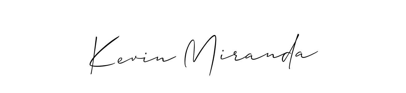 Use a signature maker to create a handwritten signature online. With this signature software, you can design (Allison_Script) your own signature for name Kevin Miranda. Kevin Miranda signature style 2 images and pictures png