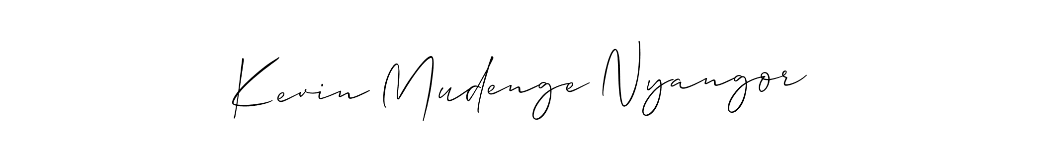 You should practise on your own different ways (Allison_Script) to write your name (Kevin Mudenge Nyangor) in signature. don't let someone else do it for you. Kevin Mudenge Nyangor signature style 2 images and pictures png