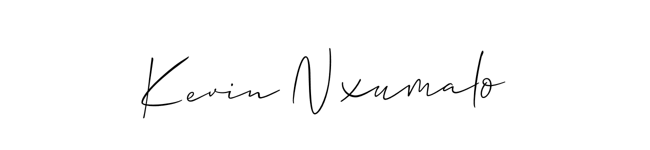 How to make Kevin Nxumalo name signature. Use Allison_Script style for creating short signs online. This is the latest handwritten sign. Kevin Nxumalo signature style 2 images and pictures png