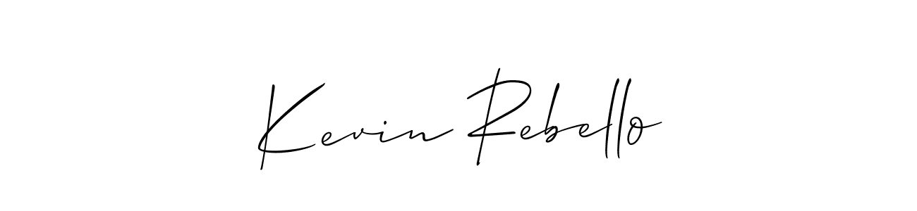 The best way (Allison_Script) to make a short signature is to pick only two or three words in your name. The name Kevin Rebello include a total of six letters. For converting this name. Kevin Rebello signature style 2 images and pictures png
