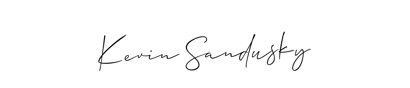 The best way (Allison_Script) to make a short signature is to pick only two or three words in your name. The name Kevin Sandusky include a total of six letters. For converting this name. Kevin Sandusky signature style 2 images and pictures png