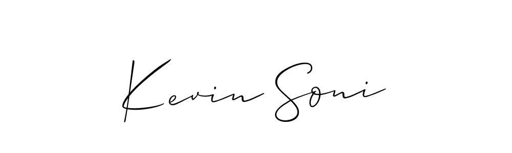 How to make Kevin Soni signature? Allison_Script is a professional autograph style. Create handwritten signature for Kevin Soni name. Kevin Soni signature style 2 images and pictures png