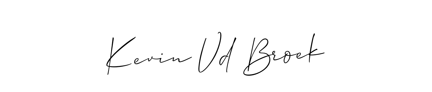 Make a beautiful signature design for name Kevin Vd Broek. With this signature (Allison_Script) style, you can create a handwritten signature for free. Kevin Vd Broek signature style 2 images and pictures png