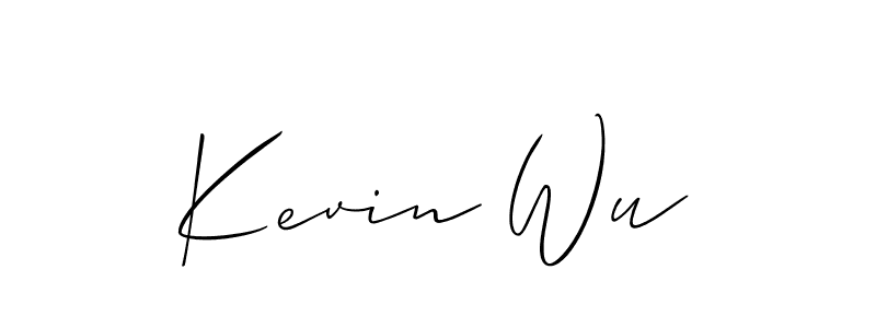 The best way (Allison_Script) to make a short signature is to pick only two or three words in your name. The name Kevin Wu include a total of six letters. For converting this name. Kevin Wu signature style 2 images and pictures png