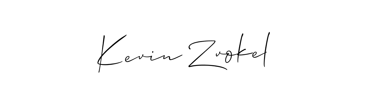 How to make Kevin Zvokel name signature. Use Allison_Script style for creating short signs online. This is the latest handwritten sign. Kevin Zvokel signature style 2 images and pictures png