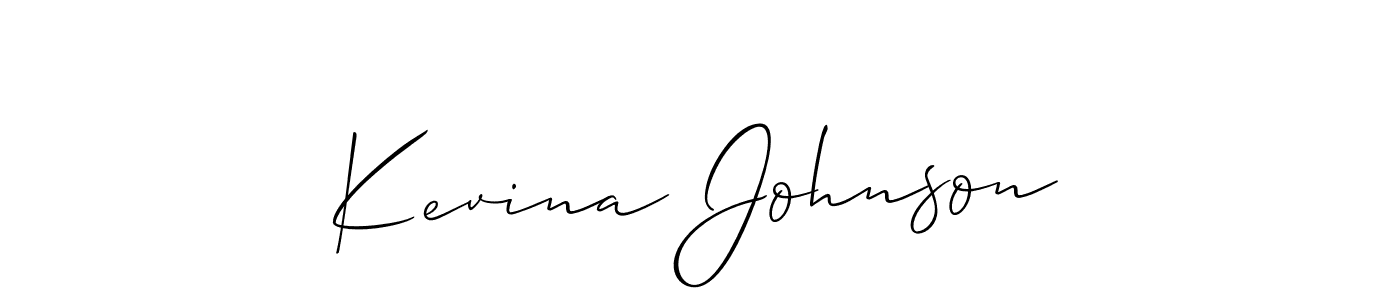 Make a beautiful signature design for name Kevina Johnson. With this signature (Allison_Script) style, you can create a handwritten signature for free. Kevina Johnson signature style 2 images and pictures png