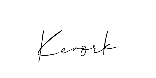 The best way (Allison_Script) to make a short signature is to pick only two or three words in your name. The name Kevork include a total of six letters. For converting this name. Kevork signature style 2 images and pictures png