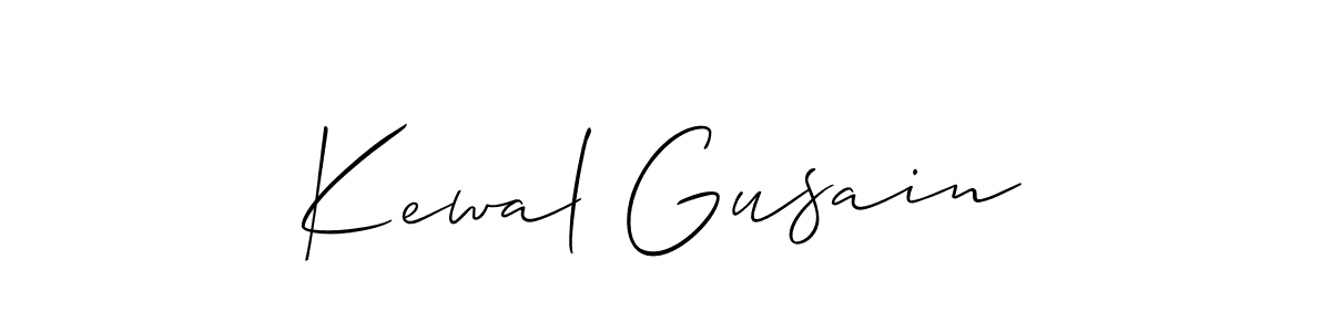 Allison_Script is a professional signature style that is perfect for those who want to add a touch of class to their signature. It is also a great choice for those who want to make their signature more unique. Get Kewal Gusain name to fancy signature for free. Kewal Gusain signature style 2 images and pictures png