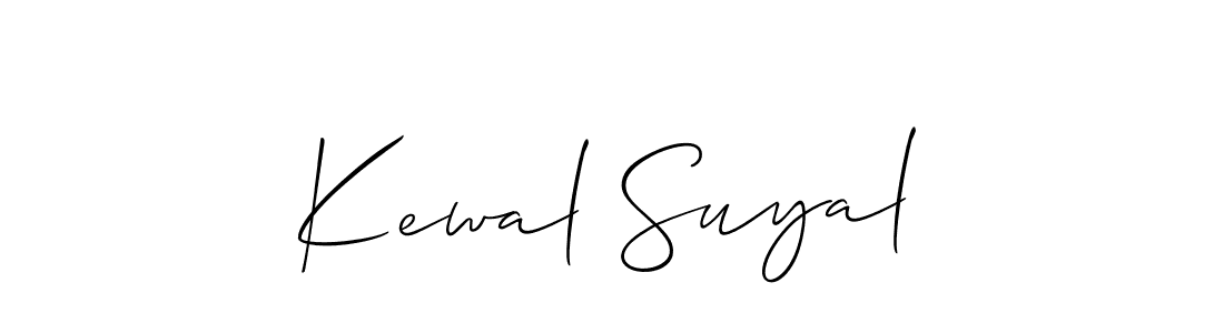 It looks lik you need a new signature style for name Kewal Suyal. Design unique handwritten (Allison_Script) signature with our free signature maker in just a few clicks. Kewal Suyal signature style 2 images and pictures png