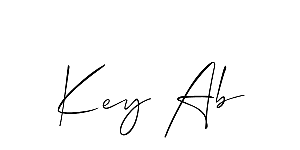 How to make Key Ab name signature. Use Allison_Script style for creating short signs online. This is the latest handwritten sign. Key Ab signature style 2 images and pictures png