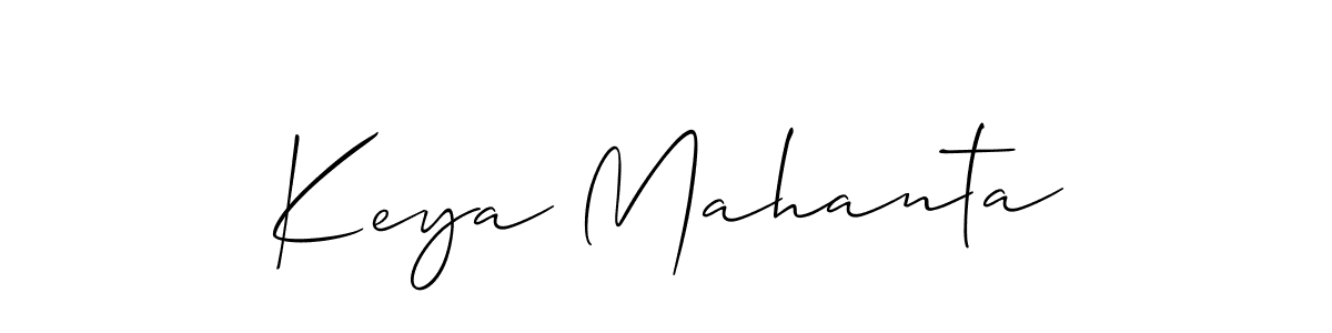 Make a short Keya Mahanta signature style. Manage your documents anywhere anytime using Allison_Script. Create and add eSignatures, submit forms, share and send files easily. Keya Mahanta signature style 2 images and pictures png