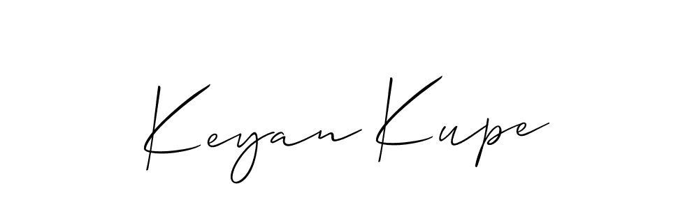 Allison_Script is a professional signature style that is perfect for those who want to add a touch of class to their signature. It is also a great choice for those who want to make their signature more unique. Get Keyan Kupe name to fancy signature for free. Keyan Kupe signature style 2 images and pictures png