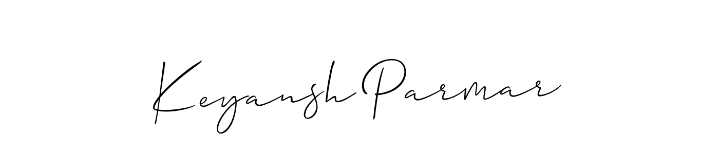 The best way (Allison_Script) to make a short signature is to pick only two or three words in your name. The name Keyansh Parmar include a total of six letters. For converting this name. Keyansh Parmar signature style 2 images and pictures png