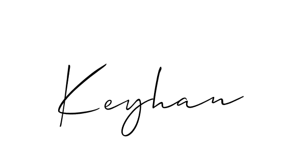 Use a signature maker to create a handwritten signature online. With this signature software, you can design (Allison_Script) your own signature for name Keyhan. Keyhan signature style 2 images and pictures png