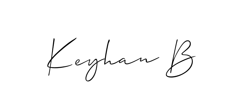 if you are searching for the best signature style for your name Keyhan B. so please give up your signature search. here we have designed multiple signature styles  using Allison_Script. Keyhan B signature style 2 images and pictures png