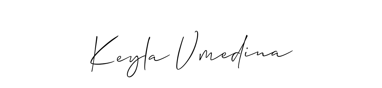 Design your own signature with our free online signature maker. With this signature software, you can create a handwritten (Allison_Script) signature for name Keyla Vmedina. Keyla Vmedina signature style 2 images and pictures png