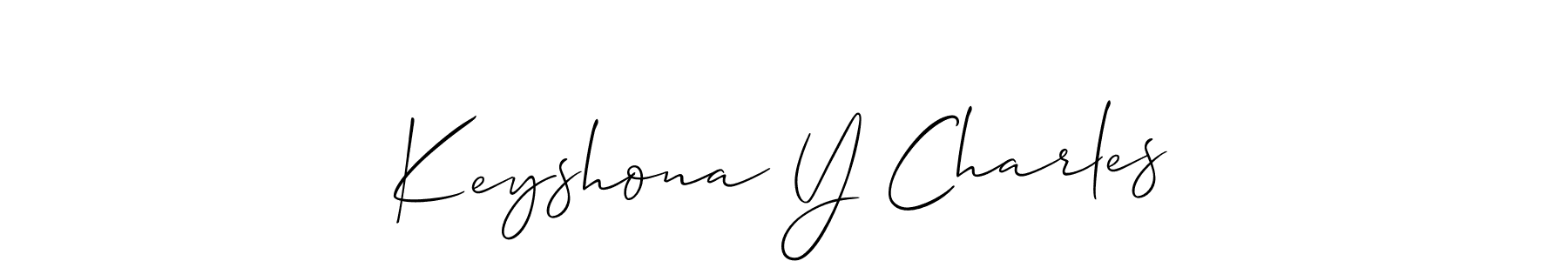Use a signature maker to create a handwritten signature online. With this signature software, you can design (Allison_Script) your own signature for name Keyshona Y Charles. Keyshona Y Charles signature style 2 images and pictures png