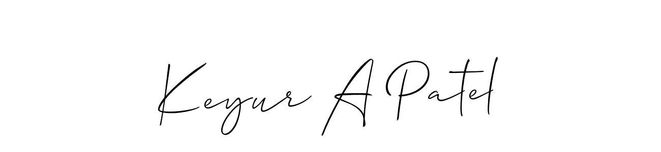 The best way (Allison_Script) to make a short signature is to pick only two or three words in your name. The name Keyur A Patel include a total of six letters. For converting this name. Keyur A Patel signature style 2 images and pictures png