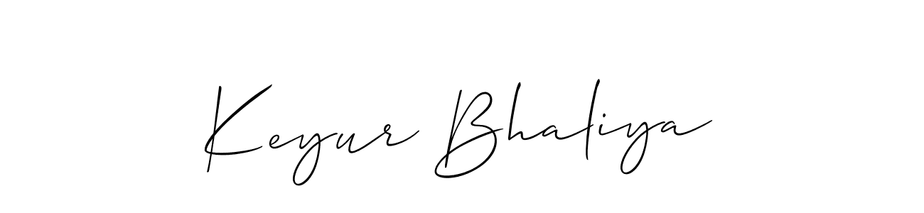 Make a beautiful signature design for name Keyur Bhaliya. With this signature (Allison_Script) style, you can create a handwritten signature for free. Keyur Bhaliya signature style 2 images and pictures png