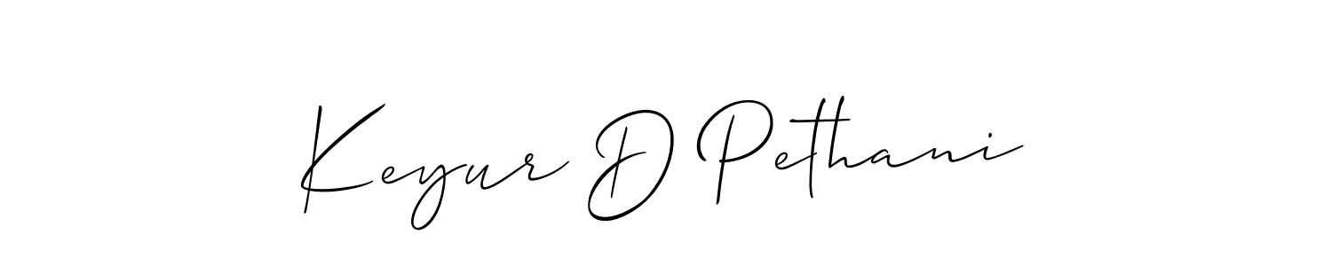 It looks lik you need a new signature style for name Keyur D Pethani. Design unique handwritten (Allison_Script) signature with our free signature maker in just a few clicks. Keyur D Pethani signature style 2 images and pictures png