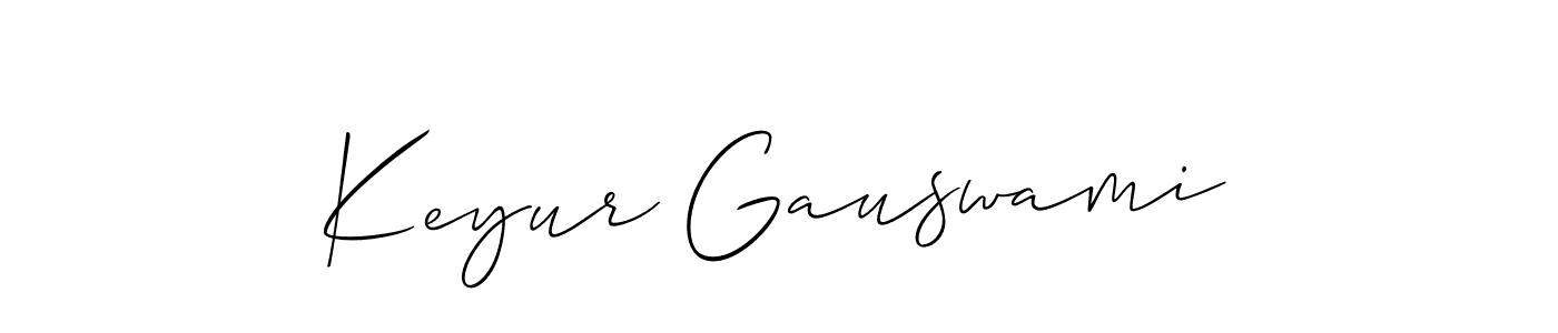 This is the best signature style for the Keyur Gauswami name. Also you like these signature font (Allison_Script). Mix name signature. Keyur Gauswami signature style 2 images and pictures png