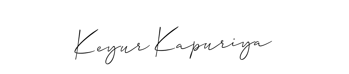 if you are searching for the best signature style for your name Keyur Kapuriya. so please give up your signature search. here we have designed multiple signature styles  using Allison_Script. Keyur Kapuriya signature style 2 images and pictures png