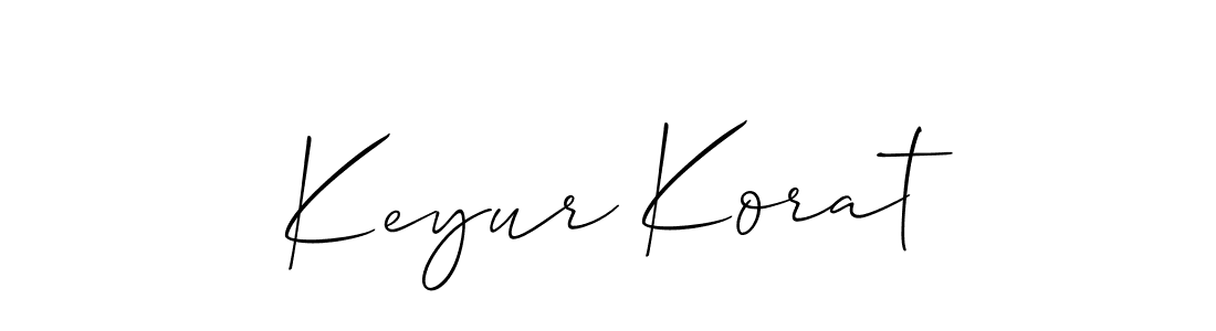 You should practise on your own different ways (Allison_Script) to write your name (Keyur Korat) in signature. don't let someone else do it for you. Keyur Korat signature style 2 images and pictures png