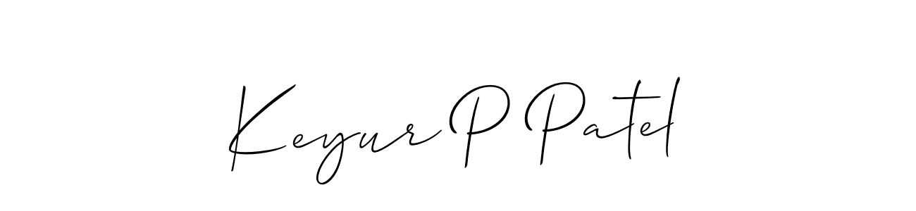 It looks lik you need a new signature style for name Keyur P Patel. Design unique handwritten (Allison_Script) signature with our free signature maker in just a few clicks. Keyur P Patel signature style 2 images and pictures png