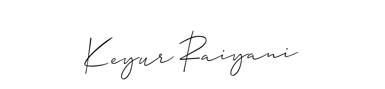 if you are searching for the best signature style for your name Keyur Raiyani. so please give up your signature search. here we have designed multiple signature styles  using Allison_Script. Keyur Raiyani signature style 2 images and pictures png