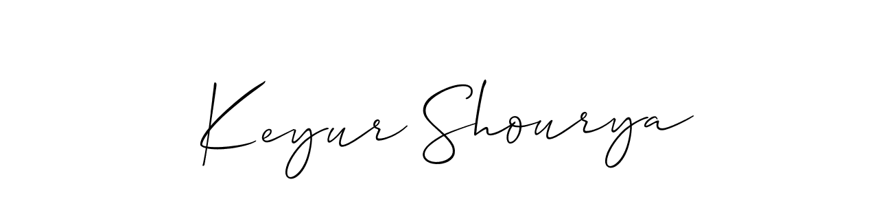 Also we have Keyur Shourya name is the best signature style. Create professional handwritten signature collection using Allison_Script autograph style. Keyur Shourya signature style 2 images and pictures png