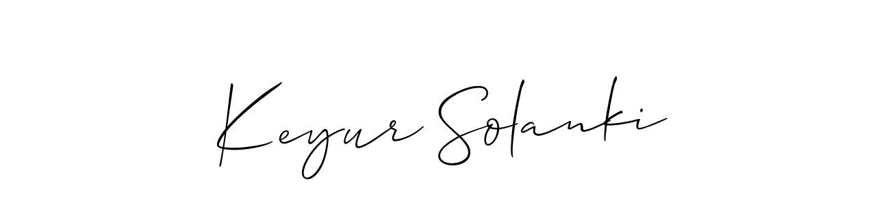 Make a beautiful signature design for name Keyur Solanki. With this signature (Allison_Script) style, you can create a handwritten signature for free. Keyur Solanki signature style 2 images and pictures png