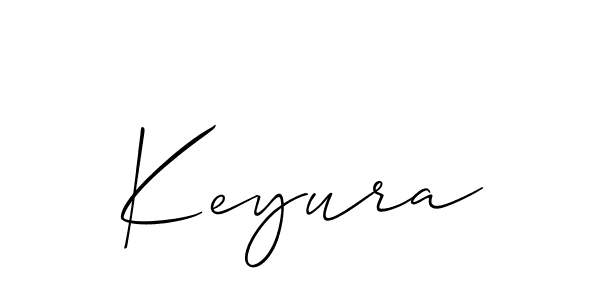 Use a signature maker to create a handwritten signature online. With this signature software, you can design (Allison_Script) your own signature for name Keyura. Keyura signature style 2 images and pictures png