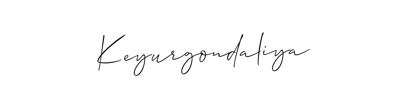 How to Draw Keyurgondaliya signature style? Allison_Script is a latest design signature styles for name Keyurgondaliya. Keyurgondaliya signature style 2 images and pictures png
