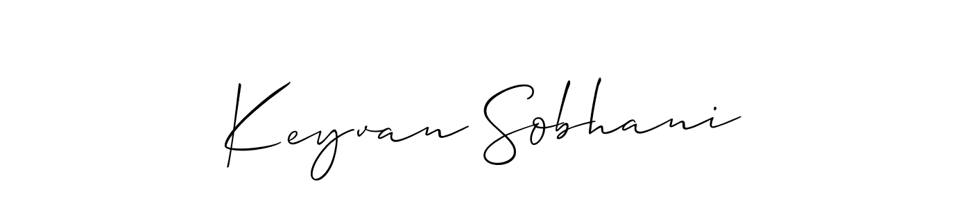 Allison_Script is a professional signature style that is perfect for those who want to add a touch of class to their signature. It is also a great choice for those who want to make their signature more unique. Get Keyvan Sobhani name to fancy signature for free. Keyvan Sobhani signature style 2 images and pictures png