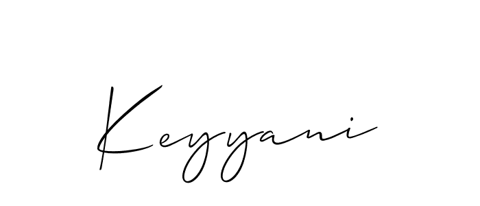 Use a signature maker to create a handwritten signature online. With this signature software, you can design (Allison_Script) your own signature for name Keyyani. Keyyani signature style 2 images and pictures png