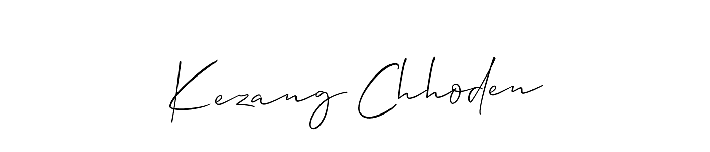How to make Kezang Chhoden name signature. Use Allison_Script style for creating short signs online. This is the latest handwritten sign. Kezang Chhoden signature style 2 images and pictures png
