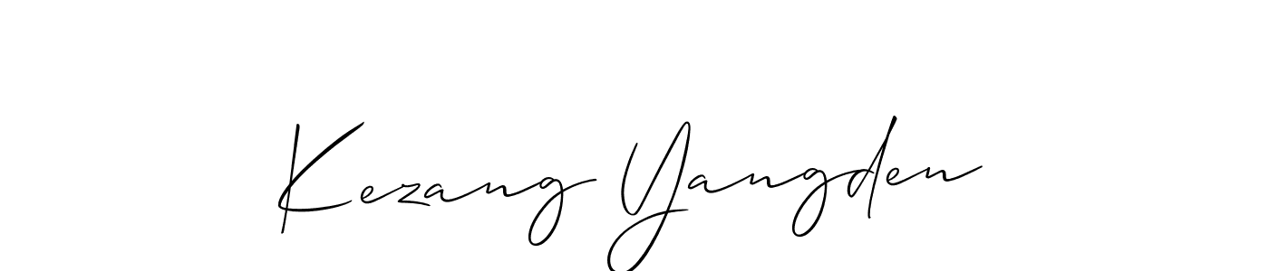 Make a short Kezang Yangden signature style. Manage your documents anywhere anytime using Allison_Script. Create and add eSignatures, submit forms, share and send files easily. Kezang Yangden signature style 2 images and pictures png