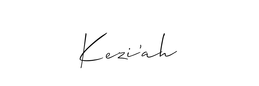 Design your own signature with our free online signature maker. With this signature software, you can create a handwritten (Allison_Script) signature for name Kezi’ah. Kezi’ah signature style 2 images and pictures png